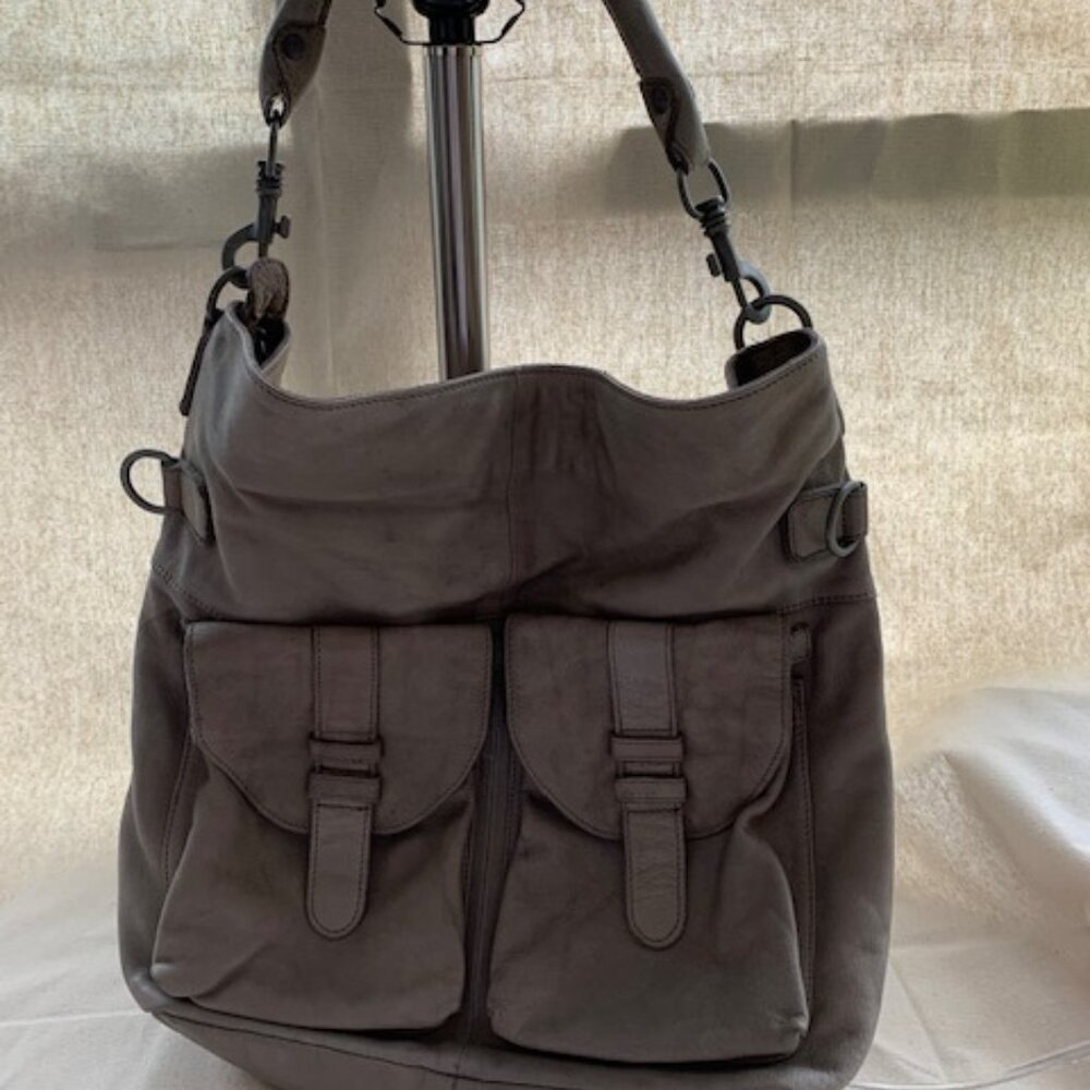 Liebskind grey/tan satchel bag